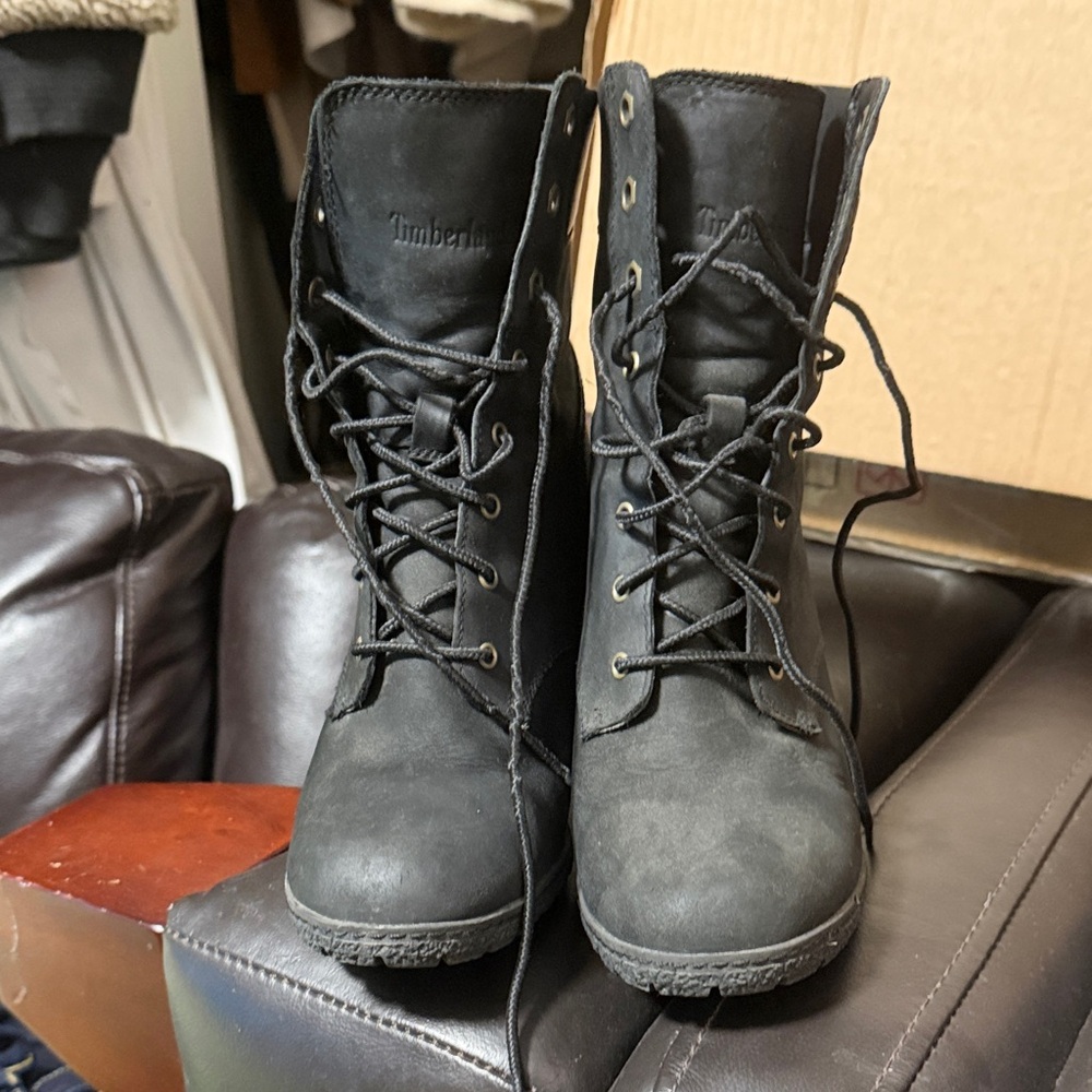 Timberland Women's Black Lace-Up Outdoor Boots